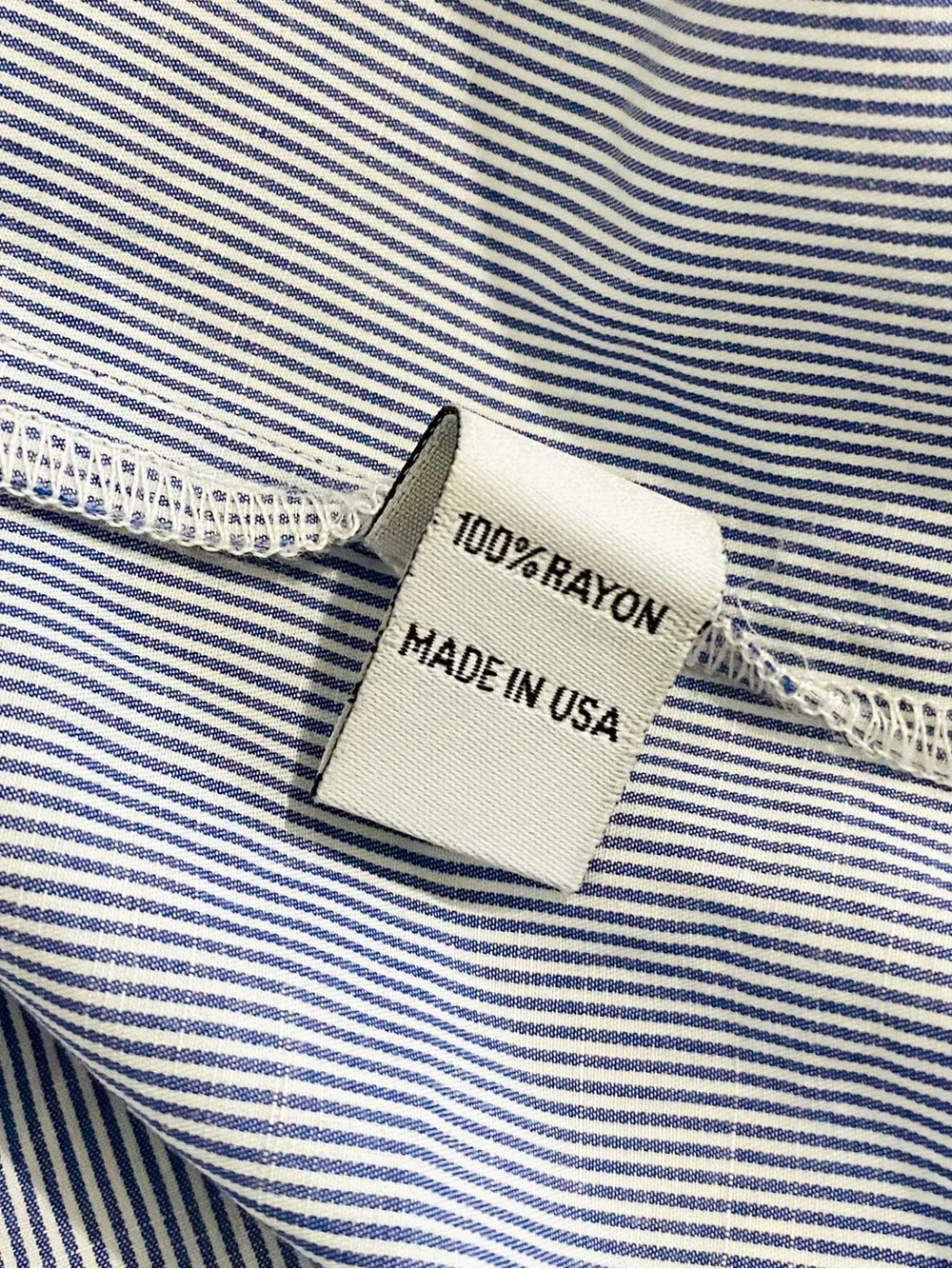 Christy Dawn Piper Blue White Pinstripe Retro Midi Dress Size Small French Girl - Picture 12 of 14